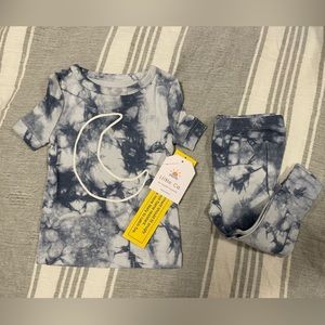 Little Co. Lauren Conrad Baby Girl PJ Set Blue Moon Tie Dye 9m NWT